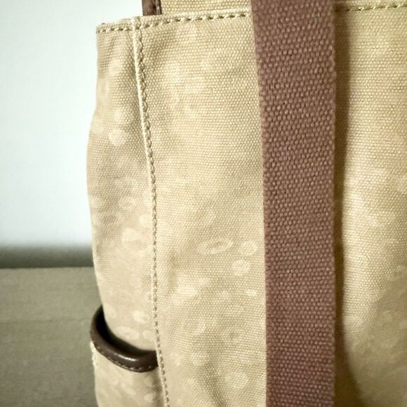 Lucky Brand Cotton Canvas Leather Backpack in Tan Pebble Print - Picture 7 of 10